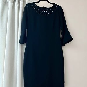 NWT Karl Lagerfeld Paris Black Pearl Collar Dress - Size 2